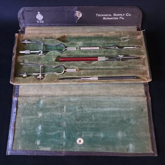 Vintage Tesco Technical Supply Co Academic Drafting Tool Set Scranton PA Germany - Picture 1 of 10